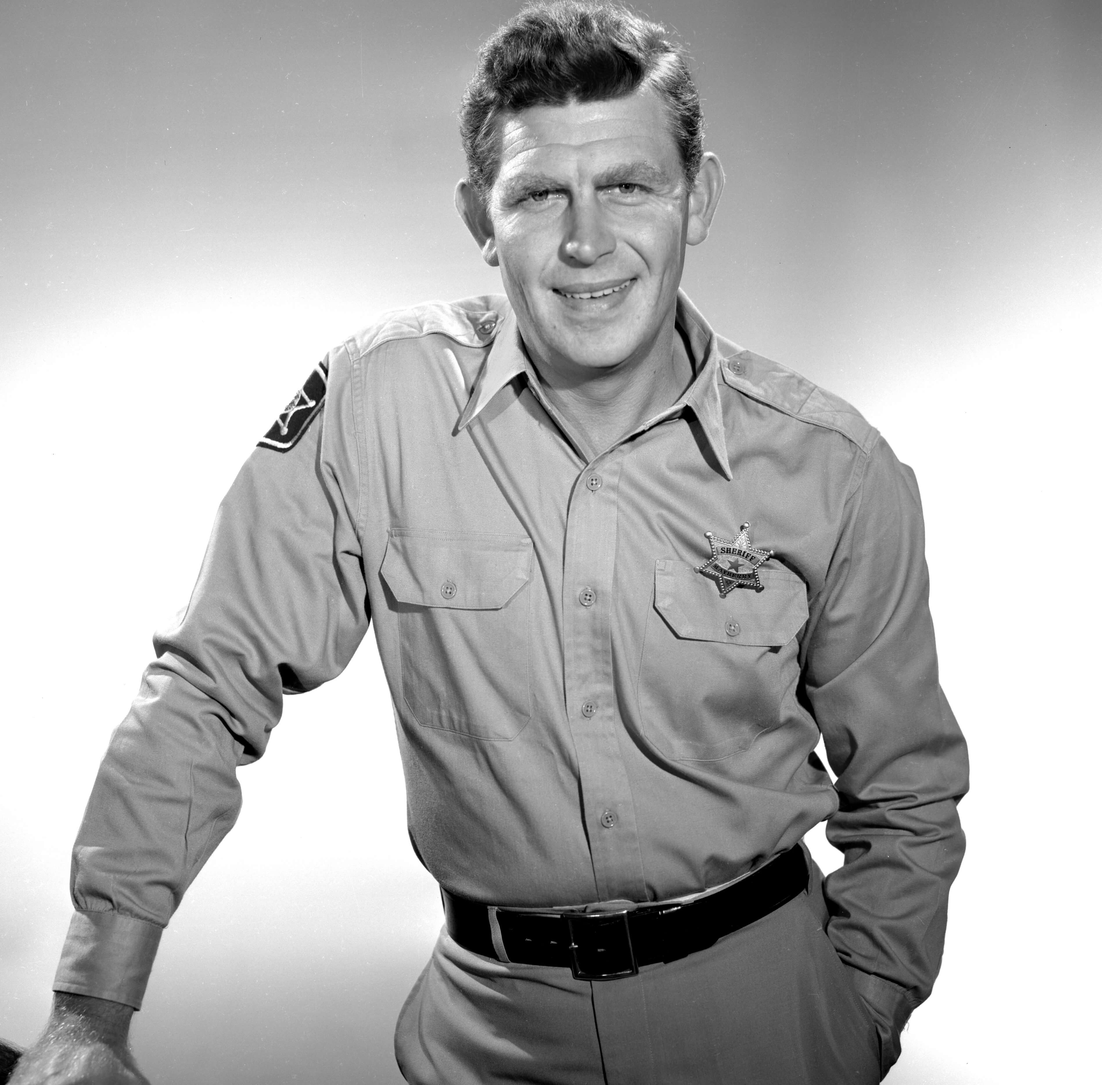 Andy Griffith dressed as his character from 'The Andy Griffith Show'