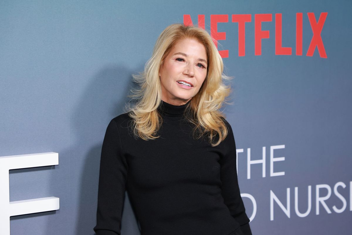 Candace Bushnell poses for photos at a Netflix screening event.