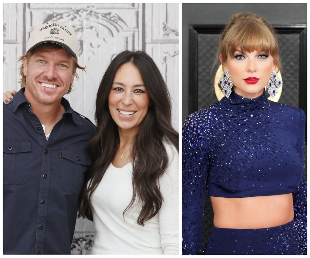 Composite photo of "Fixer Upper" stars Chip and Joanna Gaines and musician Taylor Swift.