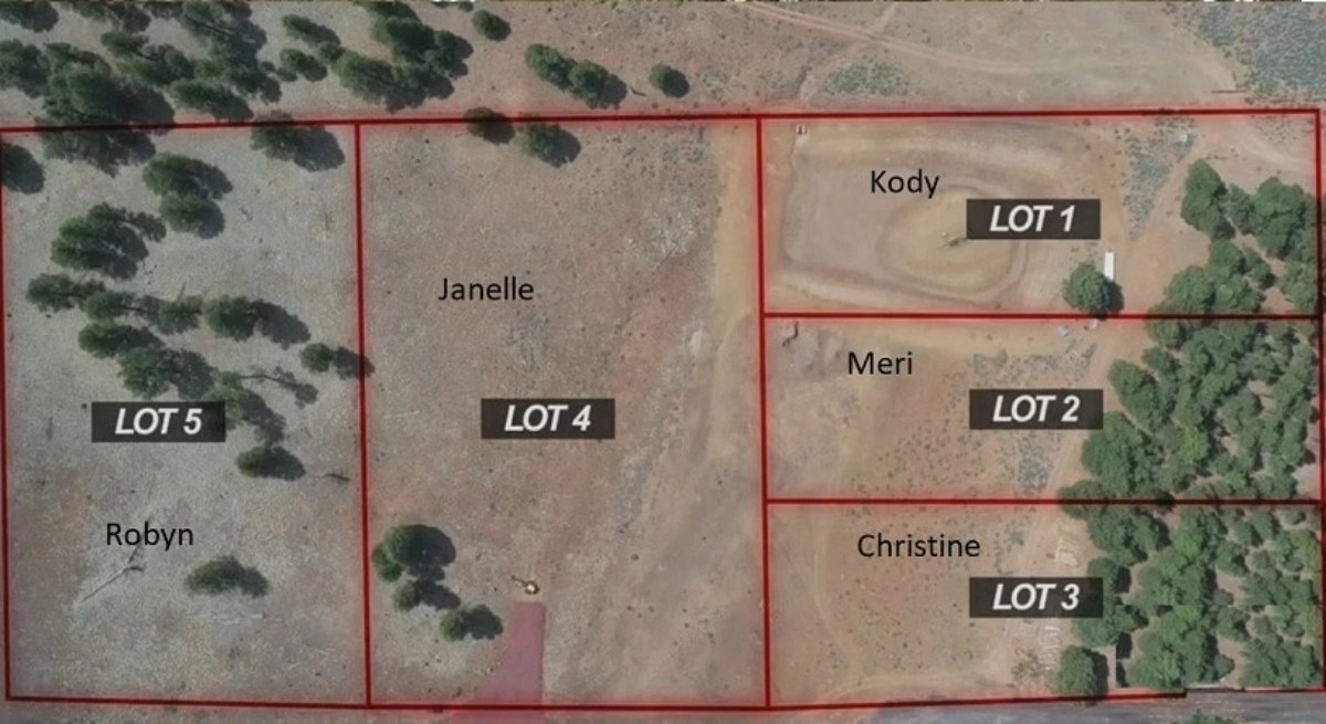A map of the Brown family's land on Coyote Pass and the divisions for each wife as shown on 'Sister Wives' for TLC.