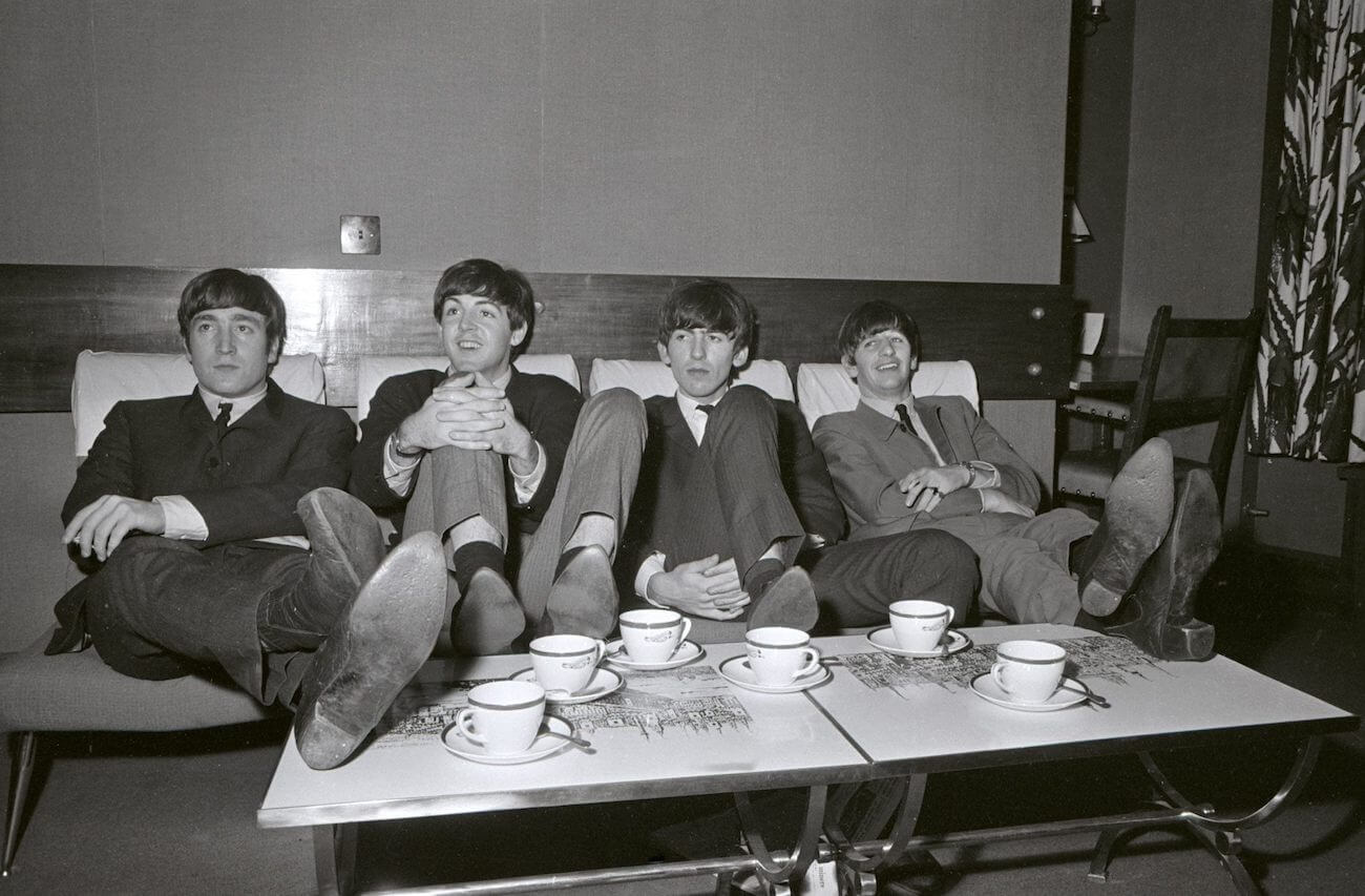 The Beatles backstage at the Royal Variety Performance in 1963.