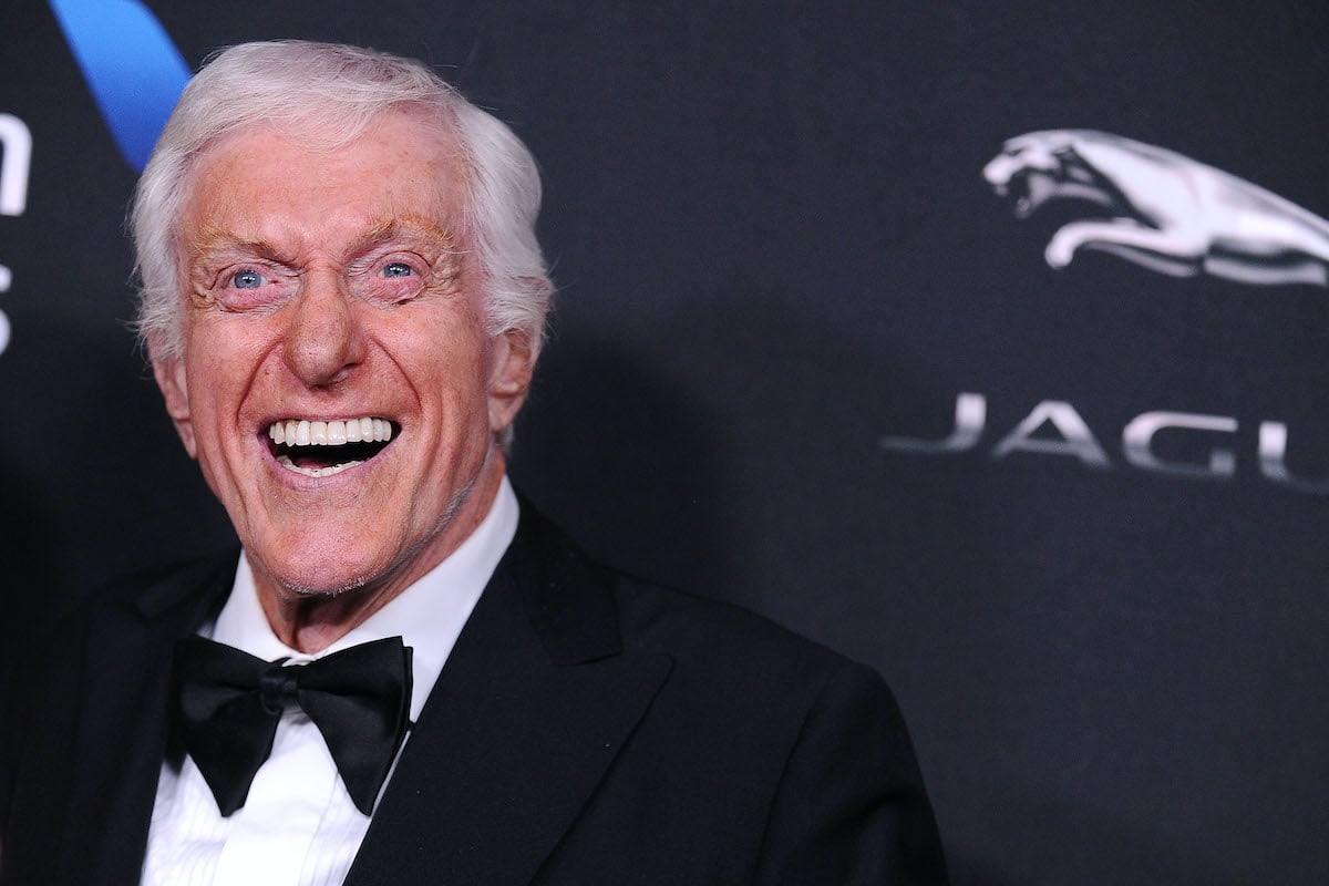 Smiling photo of Dick Van Dyke, who almost appeared in Hallmark's 'Signed, Sealed, Delivered,' wearing a tuxedo