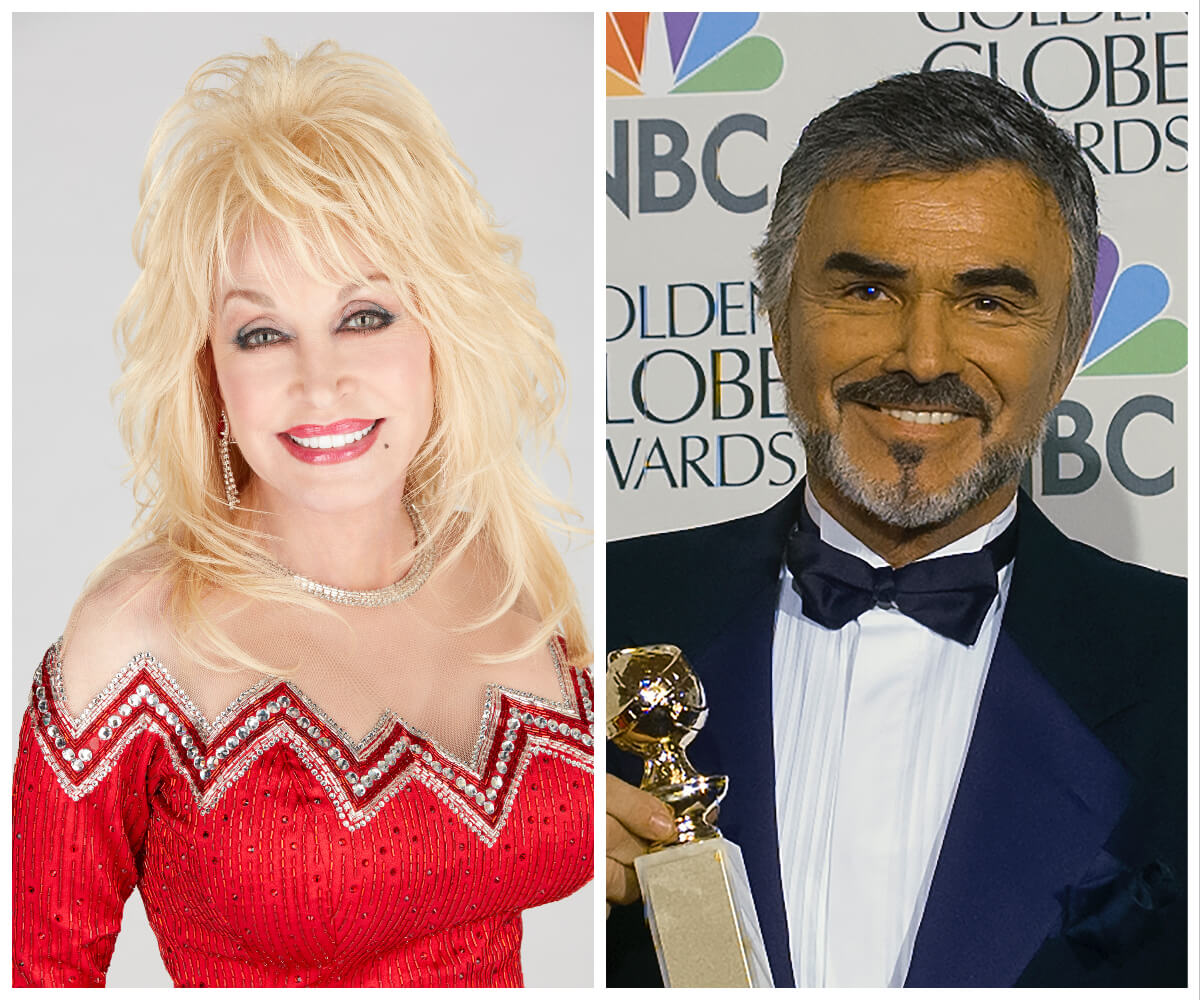 Composite photo of Dolly Parton and Burt Reynolds.