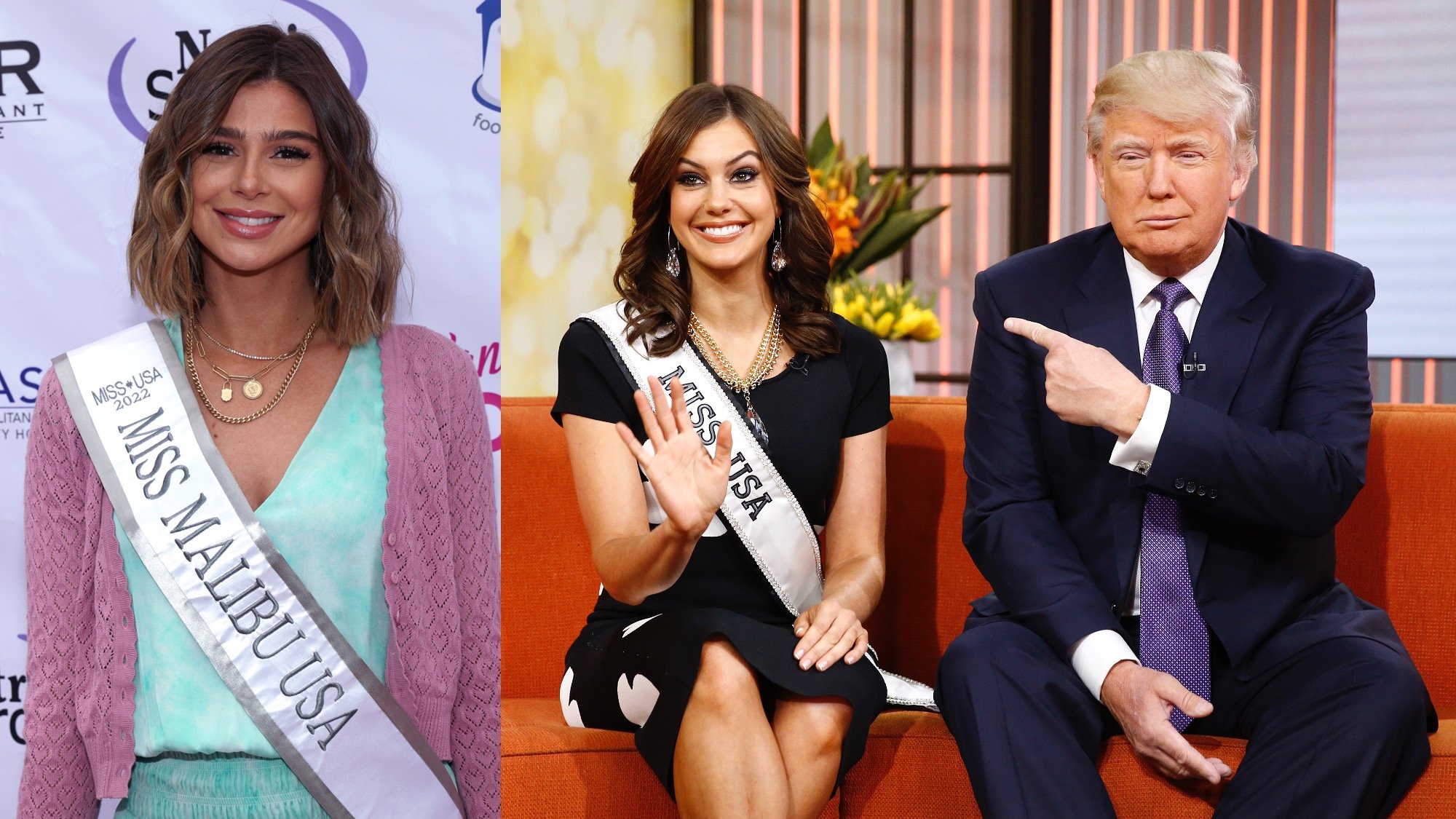 (L) Raquel Leviss in 2022. (R) Erin Brady and Donald Trump on NBC News' "Today" show in 2014.