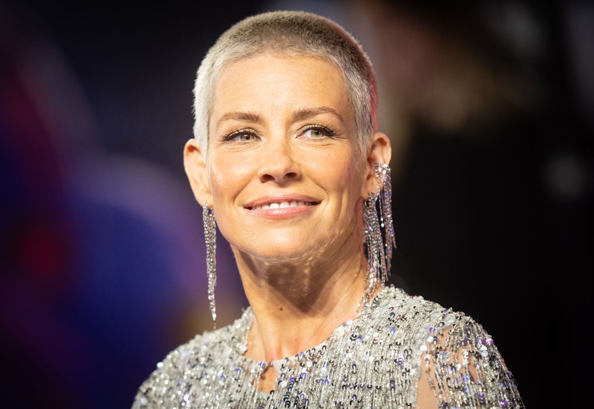 Evangeline Lily smiles at a premiere event.