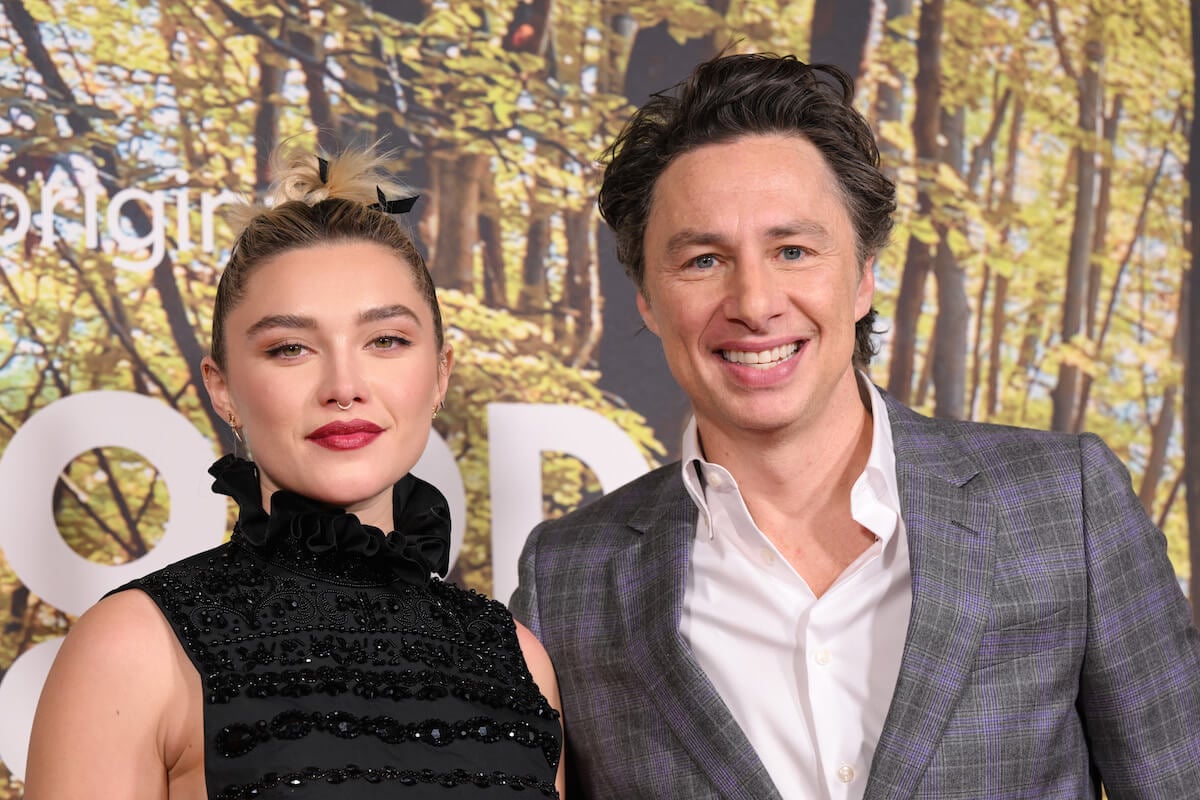 Florence Pugh and Zach Braff standing next to each other