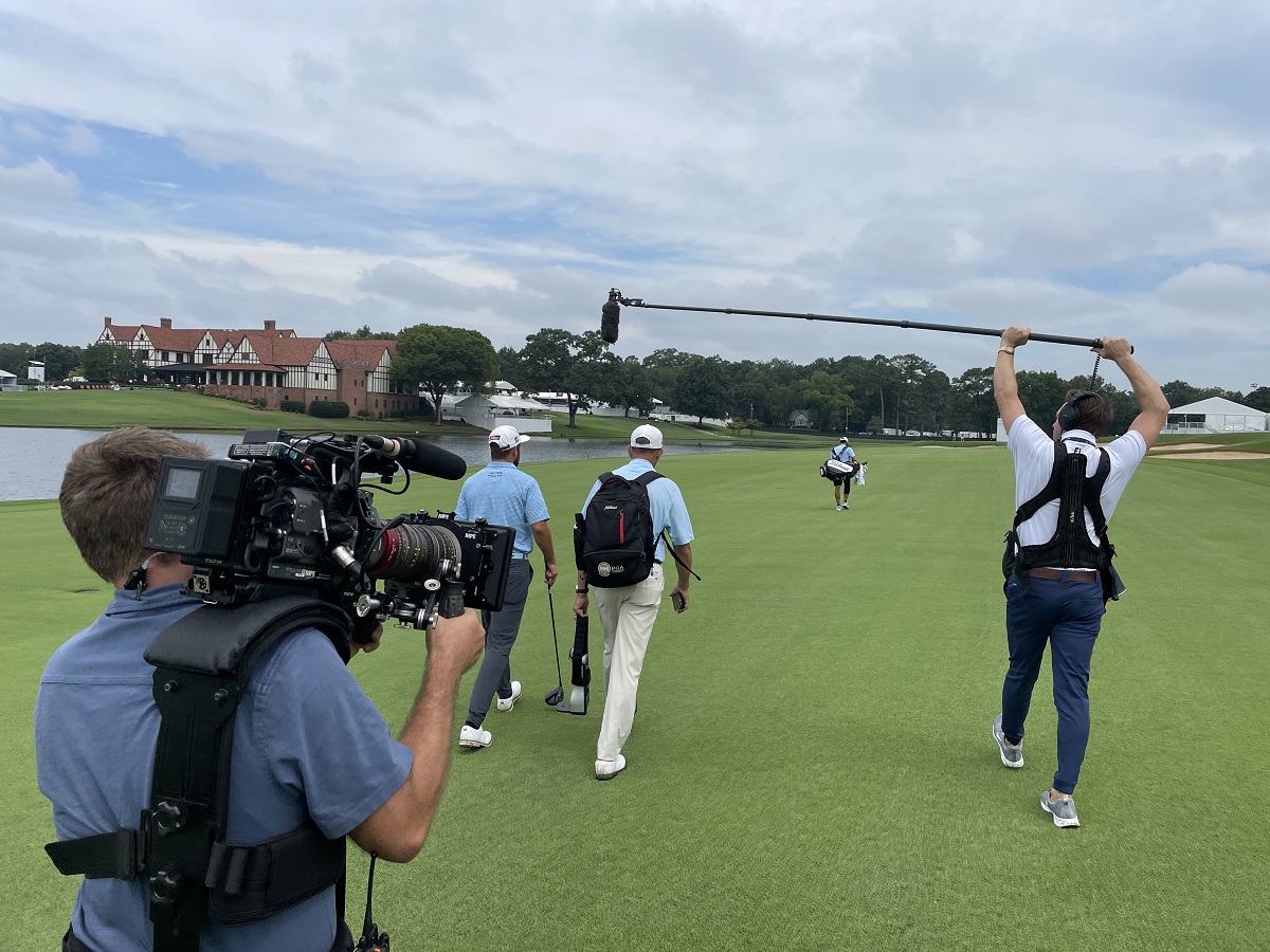 Golfers are filmed during season 1 of 'Full Swing'