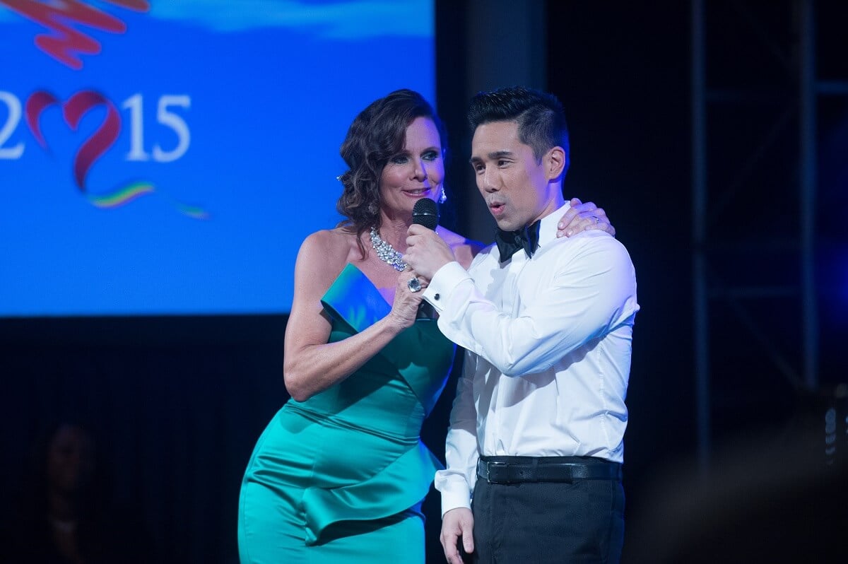 'General Hospital' stars Lynn Herring and Parry Shen as their characters Lucy Coe and Brad Cooper in a scene from the Nurses' Ball.