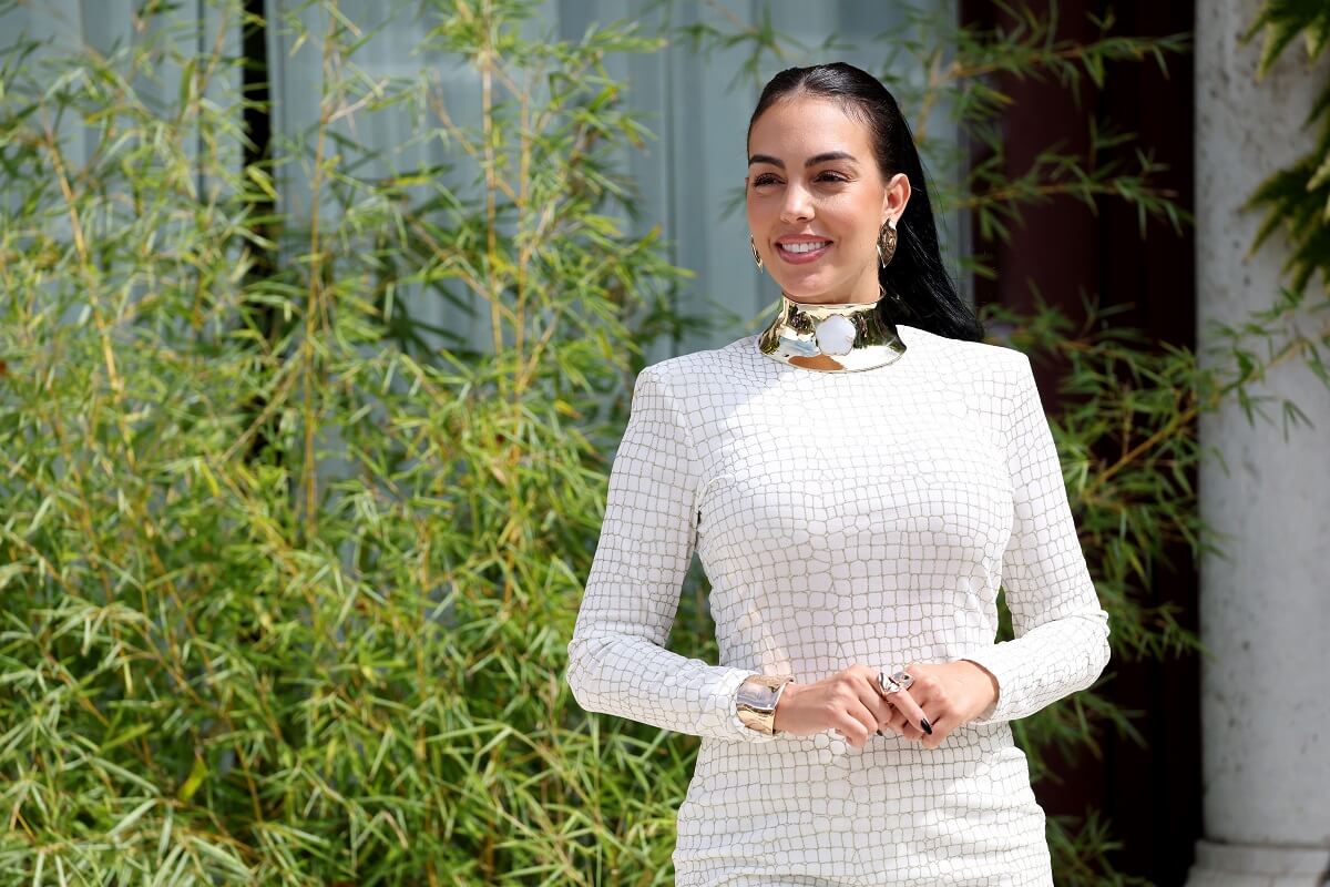 Georgina Rodriguez arriving at the Excelsior pier during the 79th Venice International Film Festival