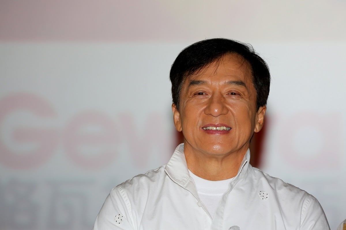 Jackie Chan promoting 'Railroad Tigers' in Shenyang.