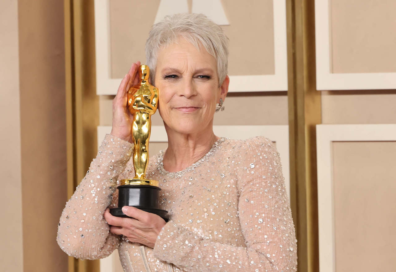 Jamie Lee Curtis, winner of Best Actress in a Supporting Role award for ‘Everything Everywhere All at Once’ poses in the press room during the 95th Annual Academy Awards at Ovation Hollywood on March 12, 2023, in Hollywood, California.