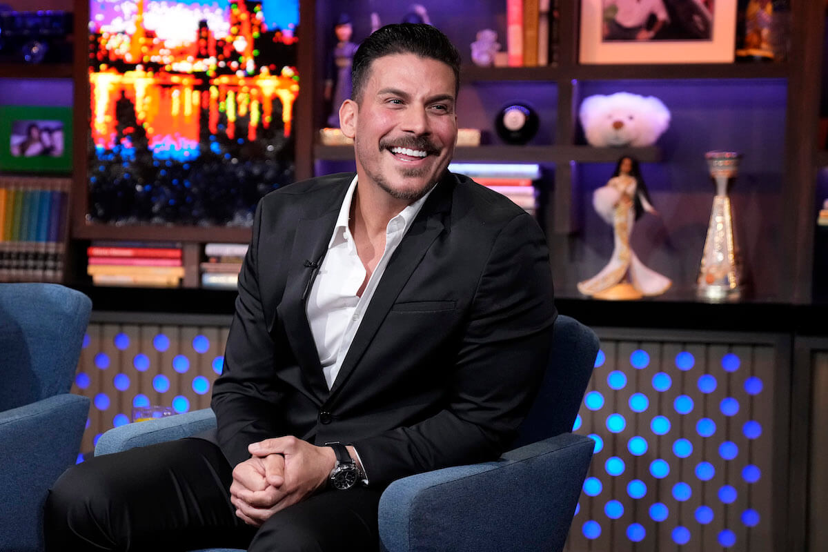 "Vanderpump Rules" star Jax Taylor smiles on the set of "Watch What Happens Live."