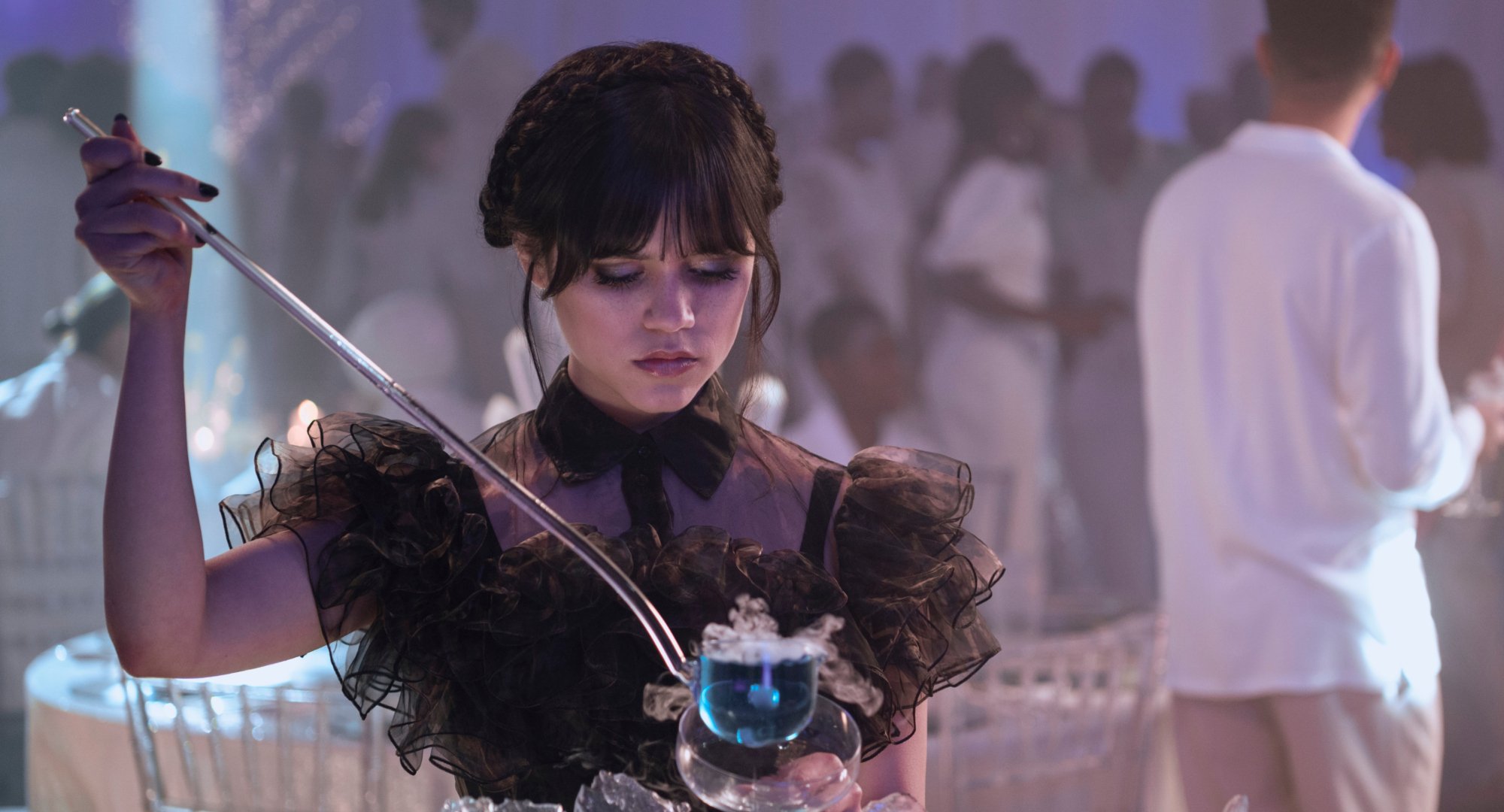 Jenna Ortega as Wednesdya at the Rave'N dance in 'Wednesday.'