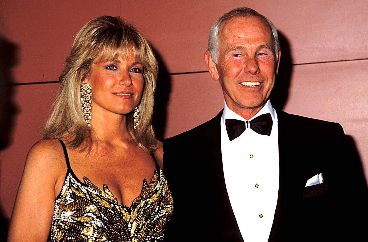 Alexis Carson and Johnny Carson during the Tribute to Johnny Carson in Beverly Hills, California, c.  1989.