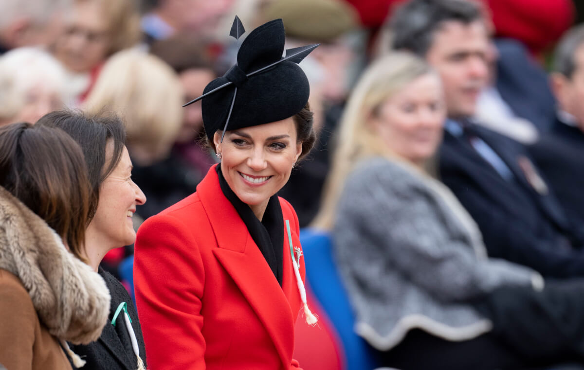 Kate Middleton wore a unique brooch while visiting the 1st Battalion Welsh Guards to attend the St Davids Day Parade on March 1, 2023 in Windsor, England.