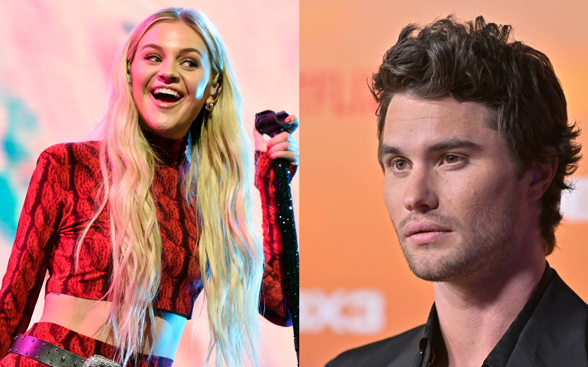 A joined photo of Kelsea Ballerini and Chase Stokes