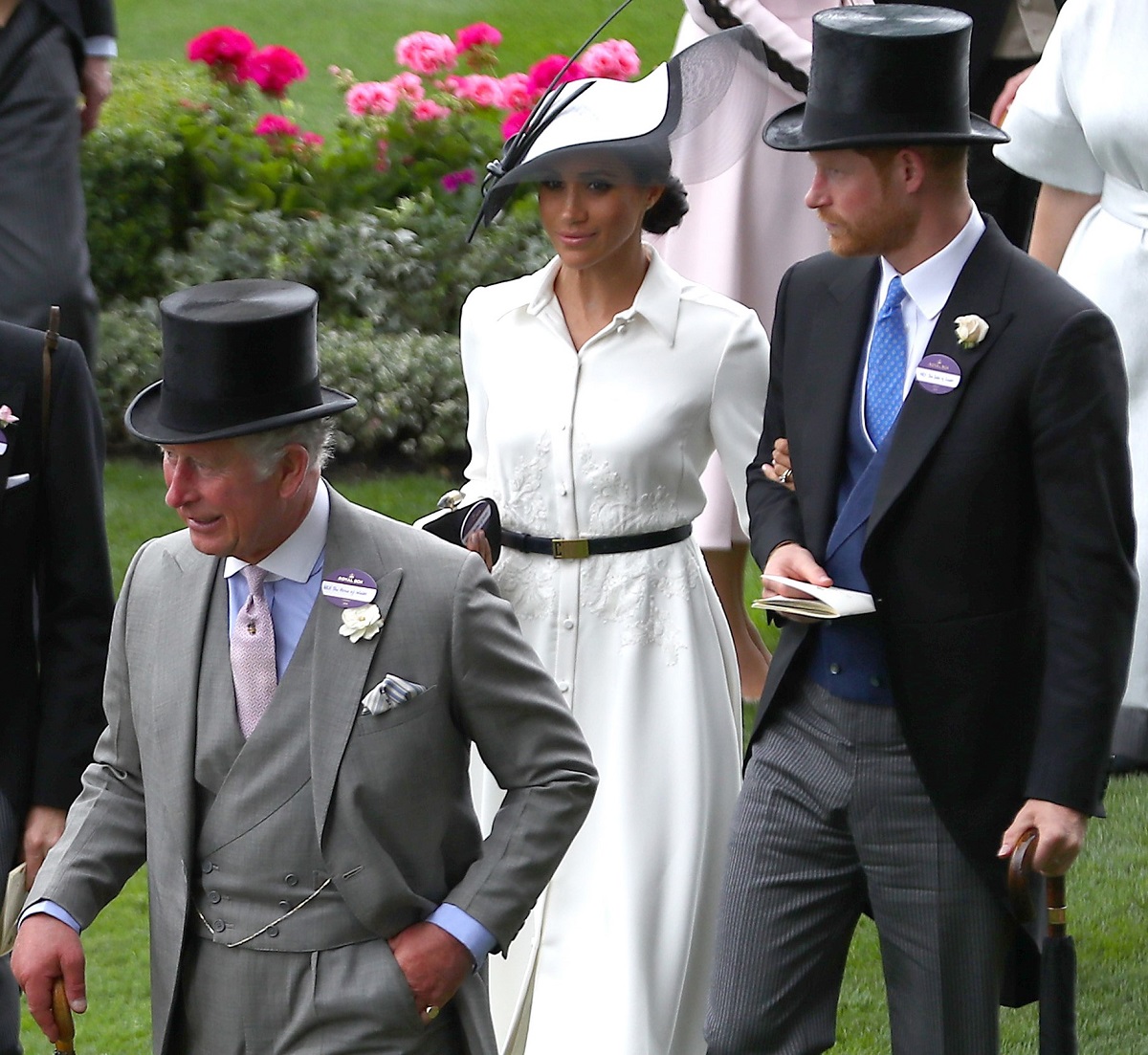 King Charles III, Meghan Markle, and Prince Harry attend attend day 1 of Royal Ascot