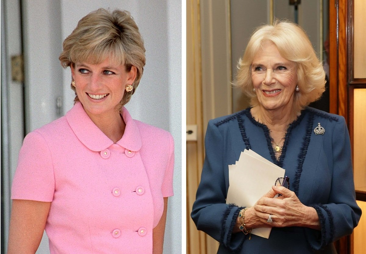 (L) Prince Diana in Argentina, (R) Camilla Parker Bowles at Clarence House