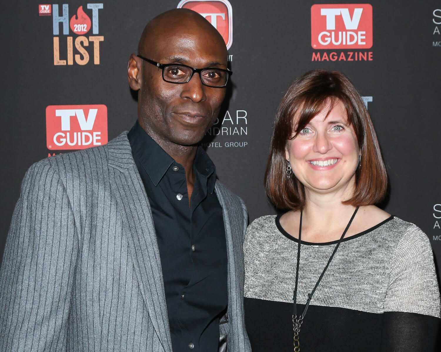 Lance Reddick with his wife Stephanie Reddick at an event