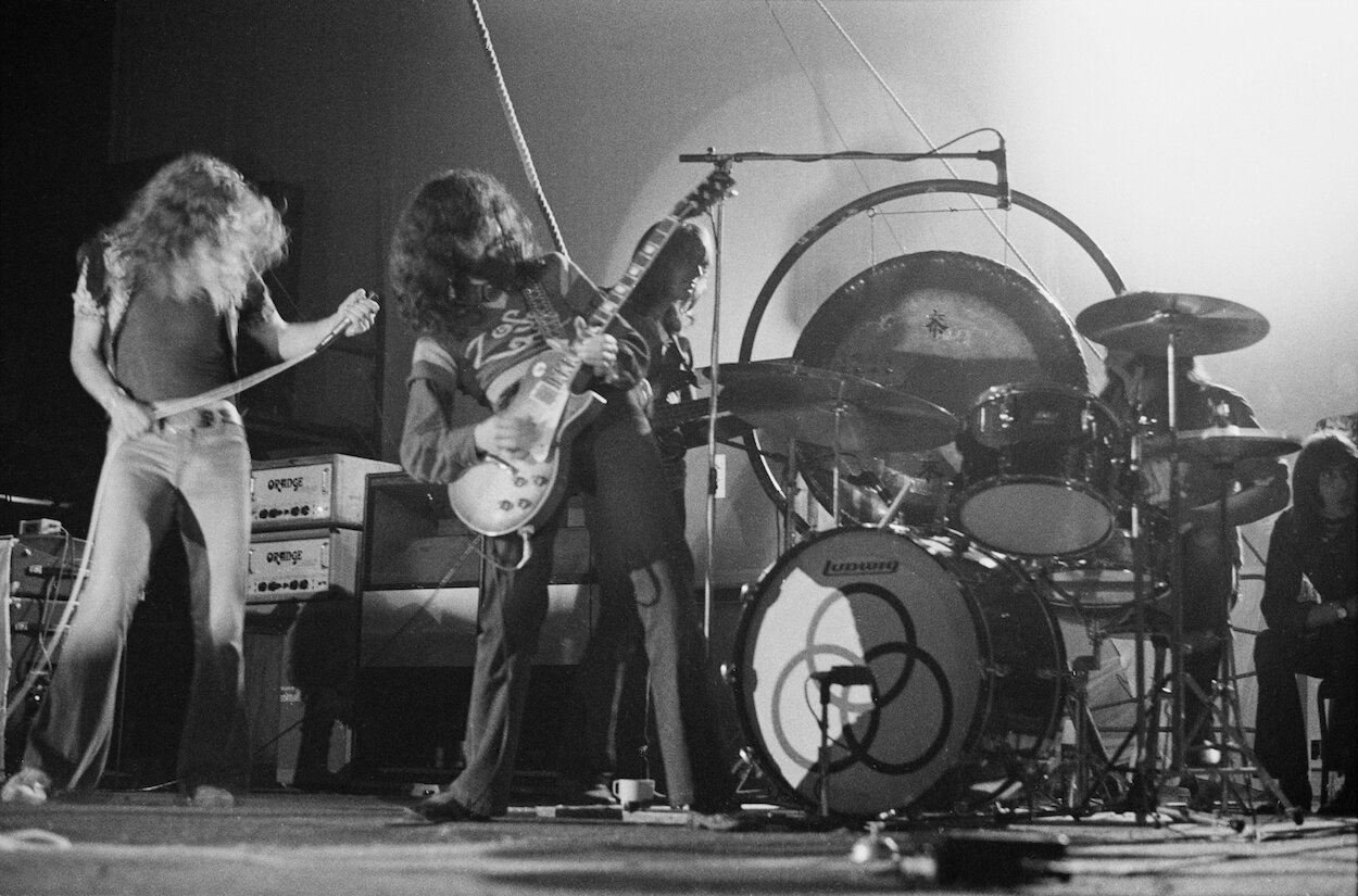 Led Zeppelin's Robert Plant (from left), Jimmy Page, John Paul Jones, and John Bonham perform in London in November 1971.