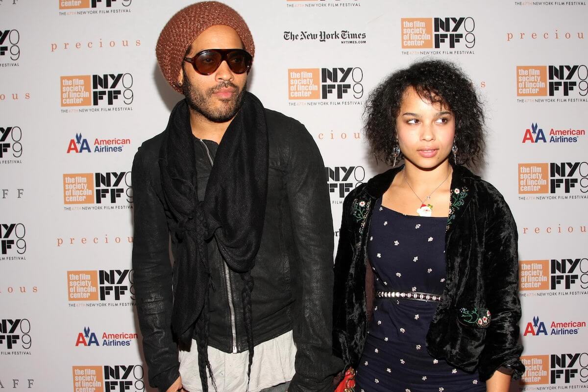 Lenny Kravitz and Zoe Kravitz standing together