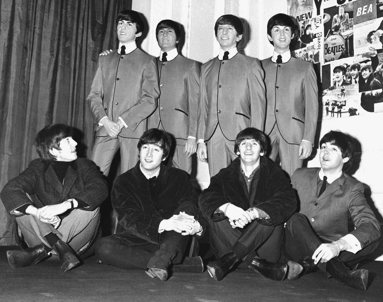 Madame Tussaud's wax figures with The Beatles.