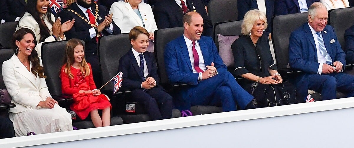 Members of the royal family seated in the first row during the Platinum Party at Buckingham Palace