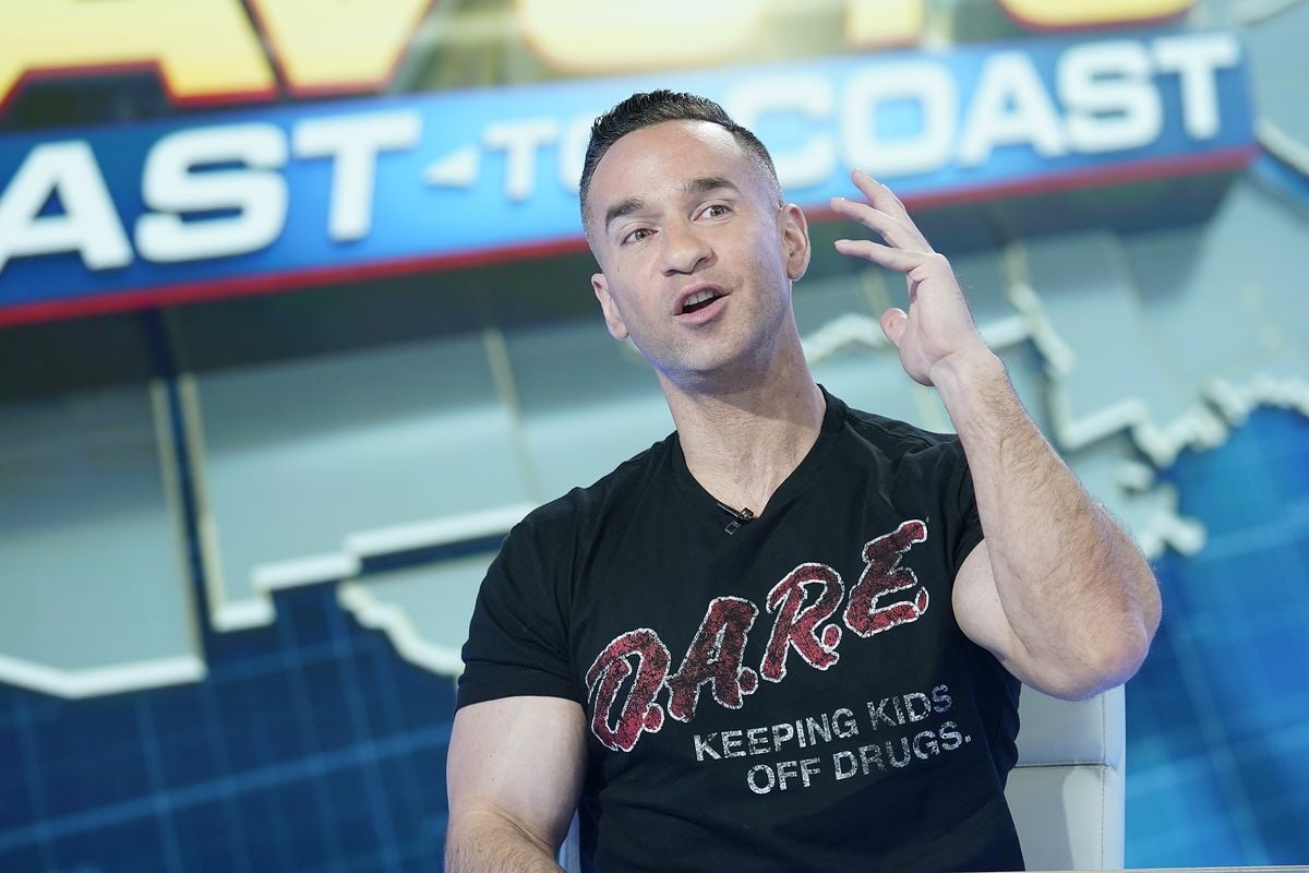 Mike "The Situation" Sorrentino talks on a news program.