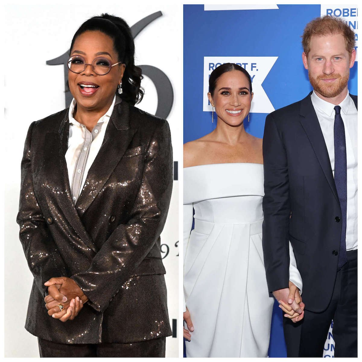 Oprah, who said on 'CBS Mornings' whether she thinks Prince Harry and Meghan Markle should attend the coronation; Prince Harry and Meghan Markle