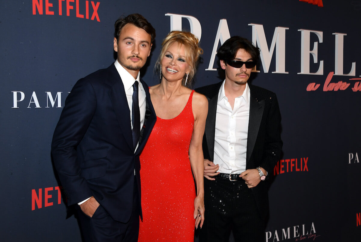 Pamela Anderson with sons Brandon Thomas Lee and Dylan Jagger Lee