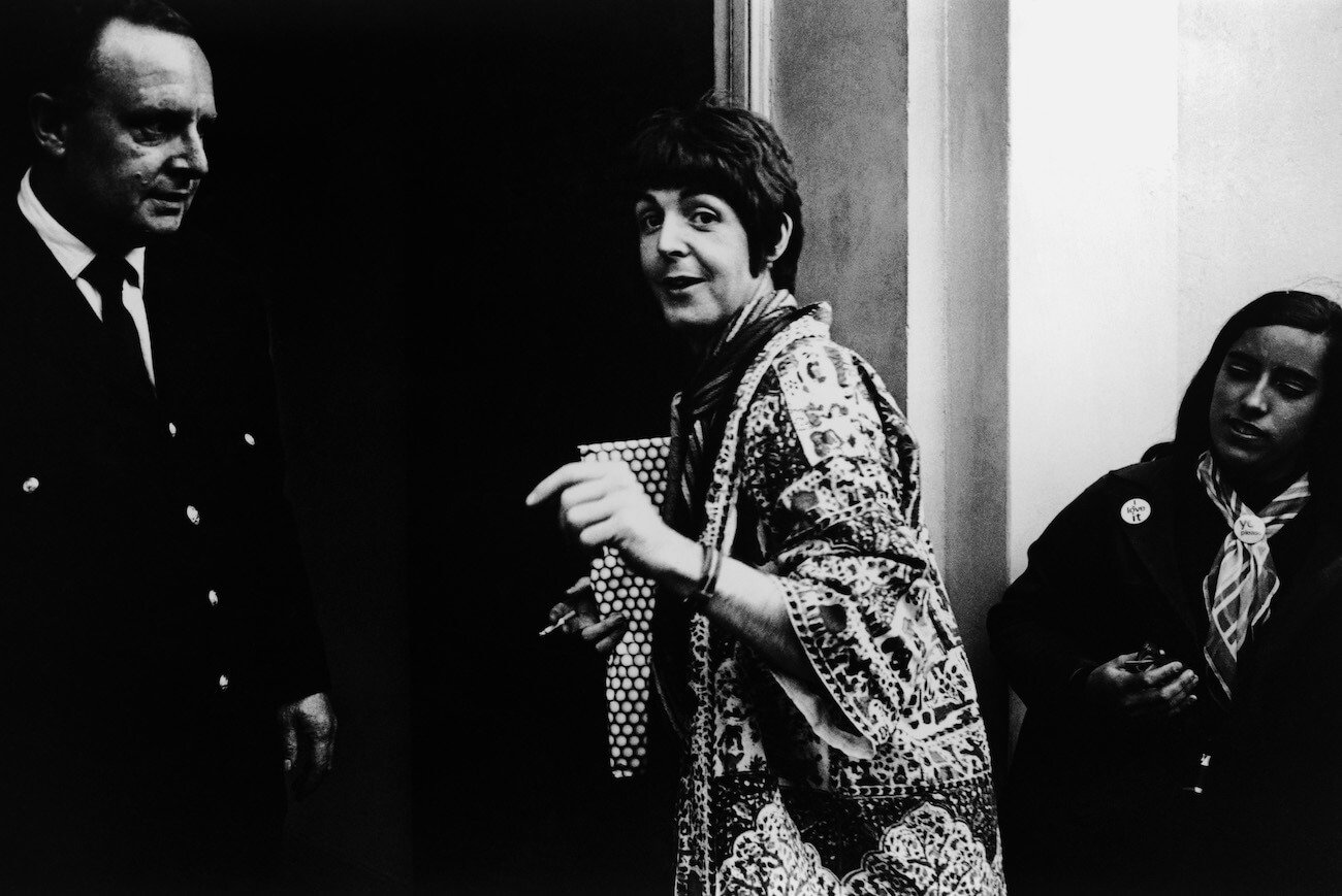 Paul McCartney entering the recording studio in 1967.