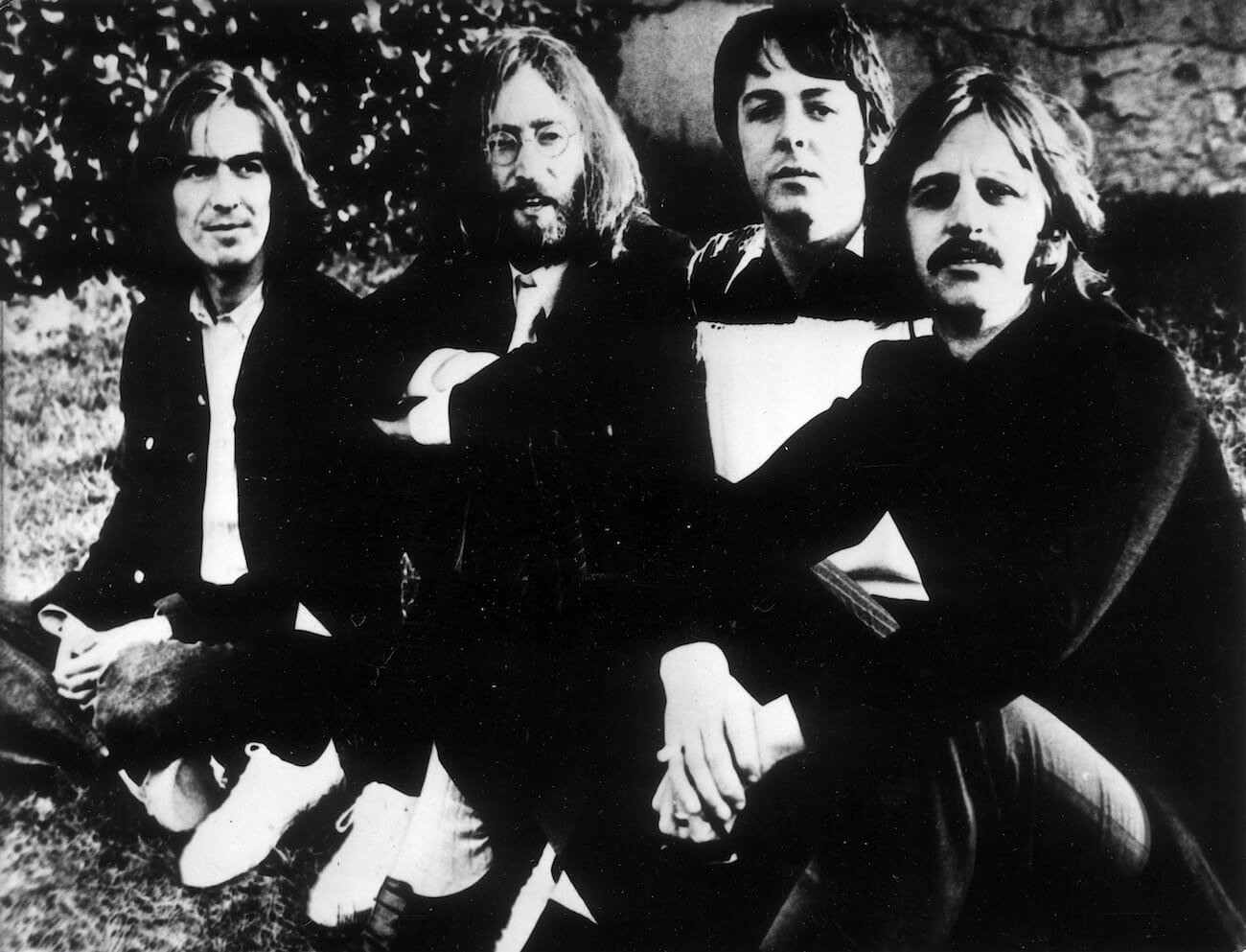 Paul McCartney and The Beatles posing in 1970.