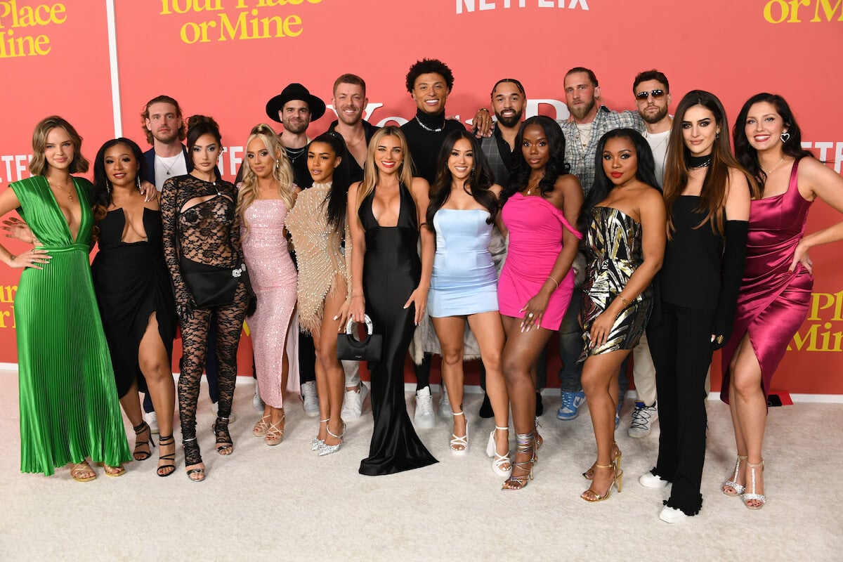 The cast of Netflix's "Perfect Match" pose together at an event.