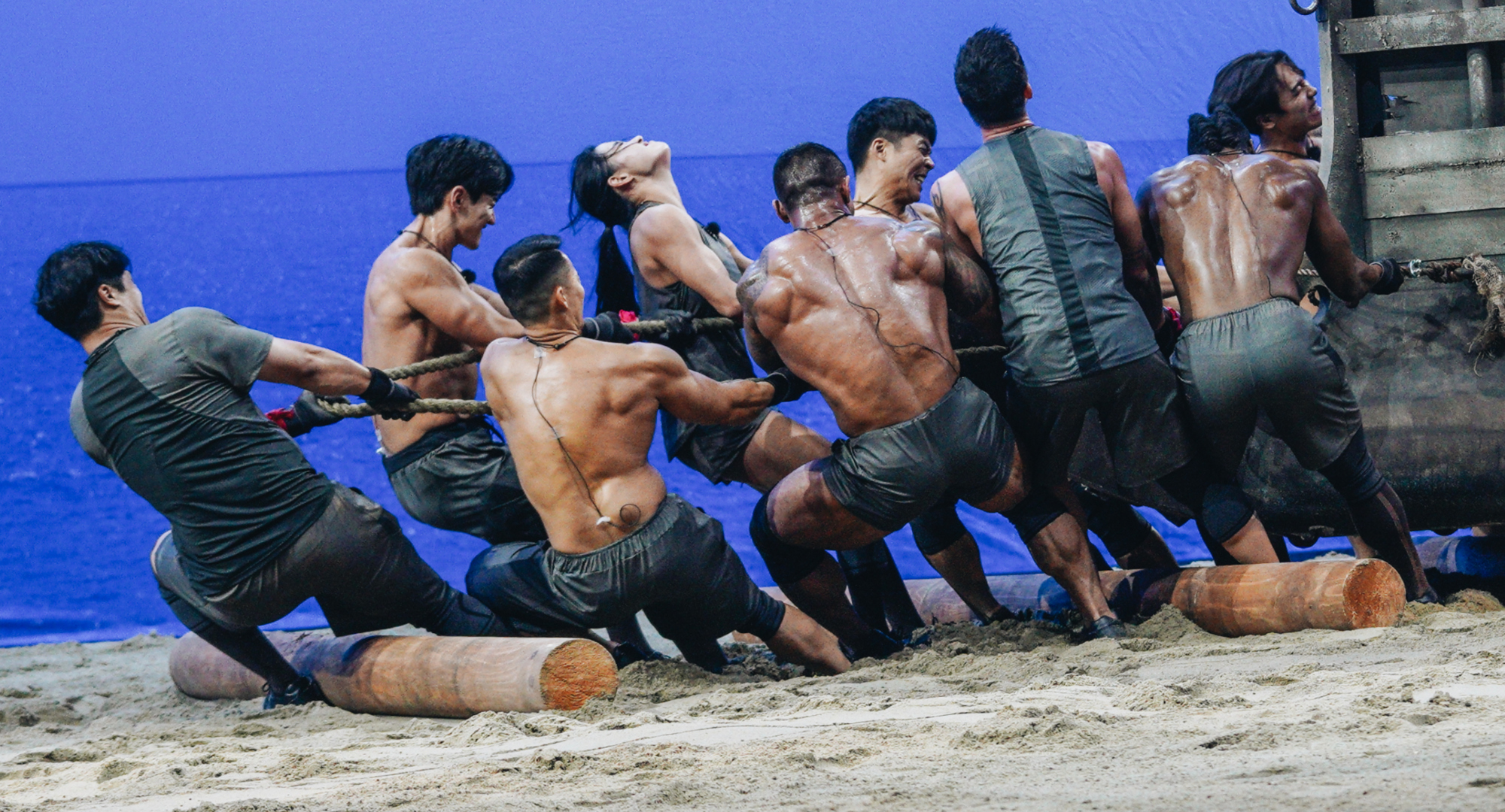 'Physical 100' contestants during the boat challenge.