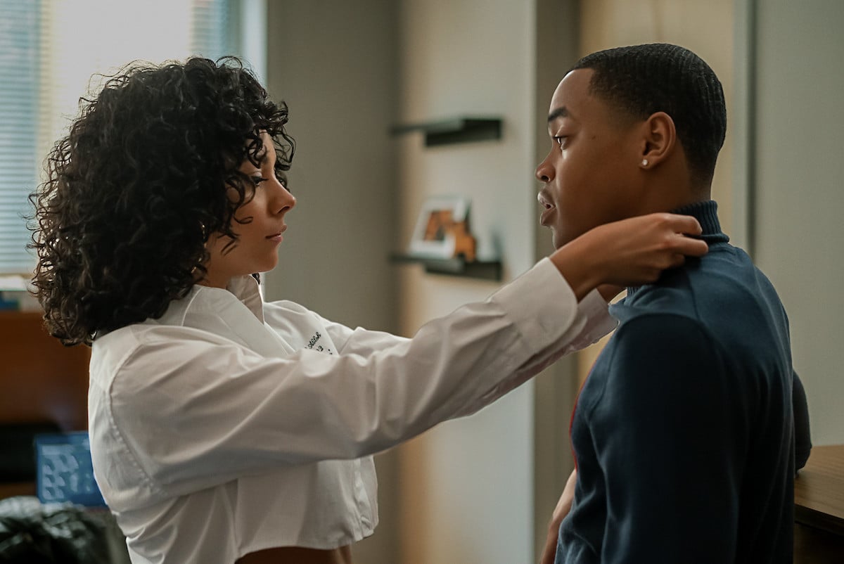 Alix Lapri as Effie Morales and Michael Rainey Jr. as Tariq St. Patrick embracing in 'Power Book II: Ghost'