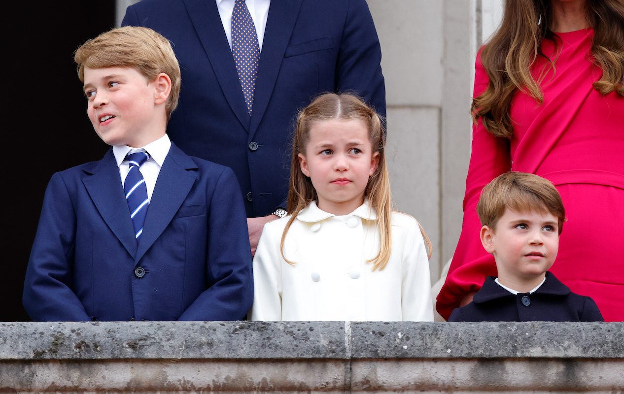 Prince Louis, the 'double spare' of Prince William and Kate Middleton's children, stands with siblings Prince George and Princess Charlotte 