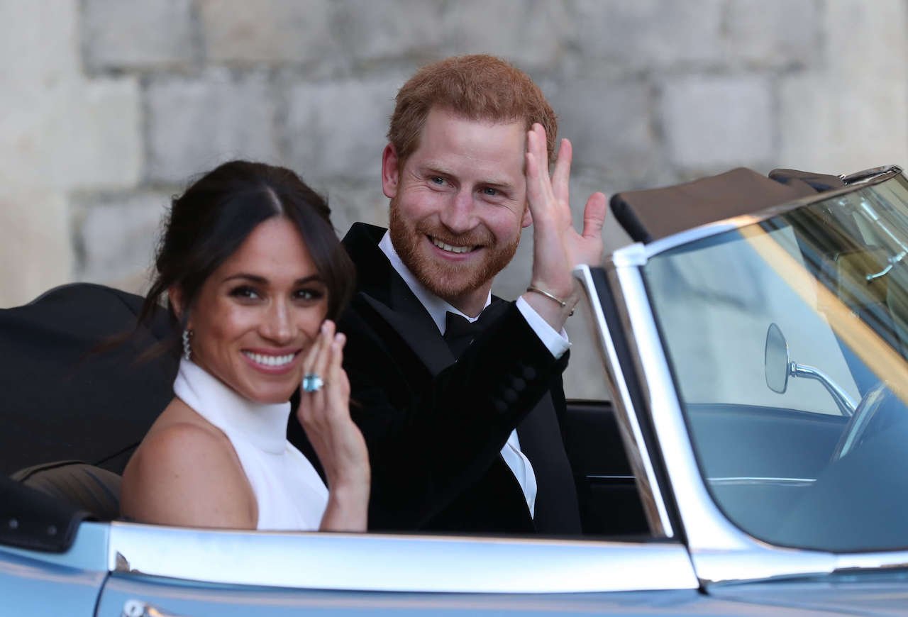 Meghan Markle and Prince Harry leave Windsor Castle after their wedding.