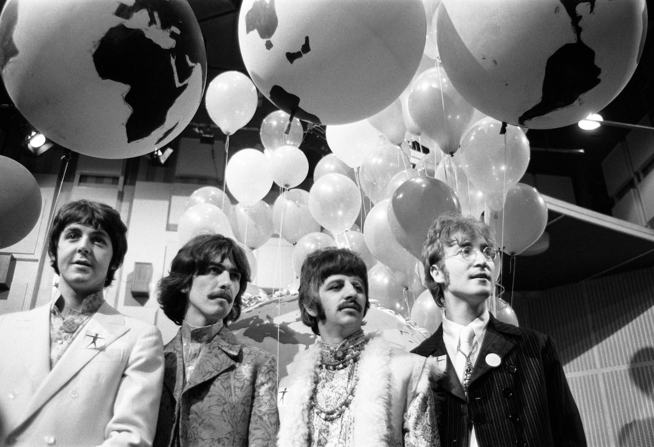 The Beatles at the launch of 'All You Need Is Love' in 1967.