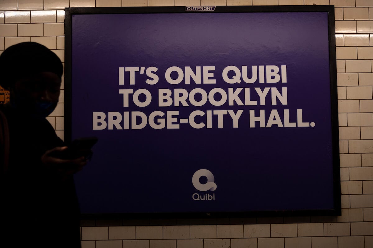 Quibi advertises its short form streaming service in a subway station