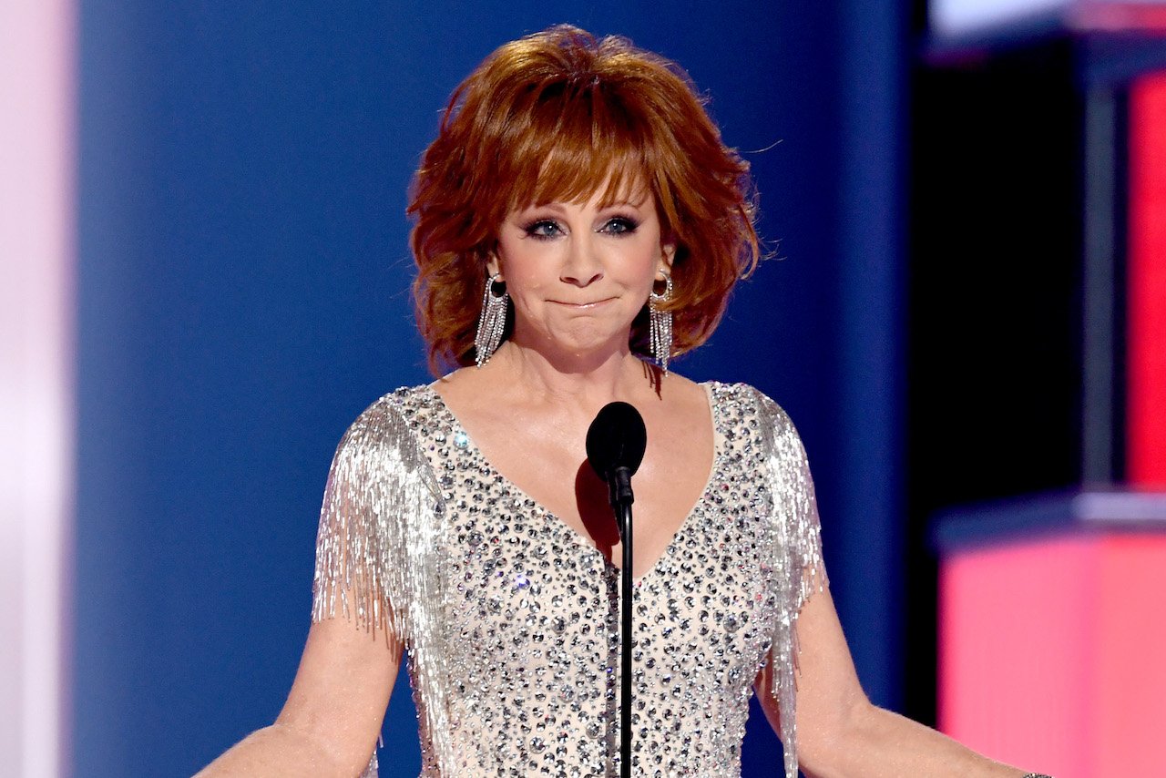 Reba McEntire speaks onstage during the 54th Academy Of Country Music Awards at MGM Grand Garden Arena on April 07, 2019, in Las Vegas, Nevada.