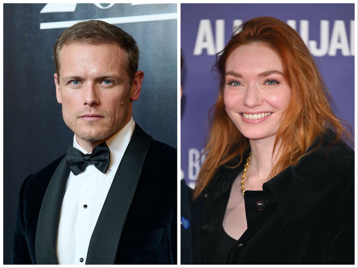 Side-by-side photos of Sam Heughan from 'Outlander' and Eleanor Tomlinson from 'Poldark'