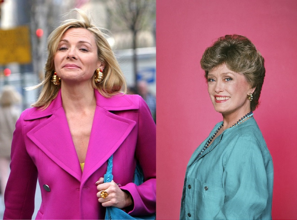 Samantha Jones wears a pink coat in 'Sex and the City'/ Blanche Devereaux in a green shirt in 'The Golden Girls'