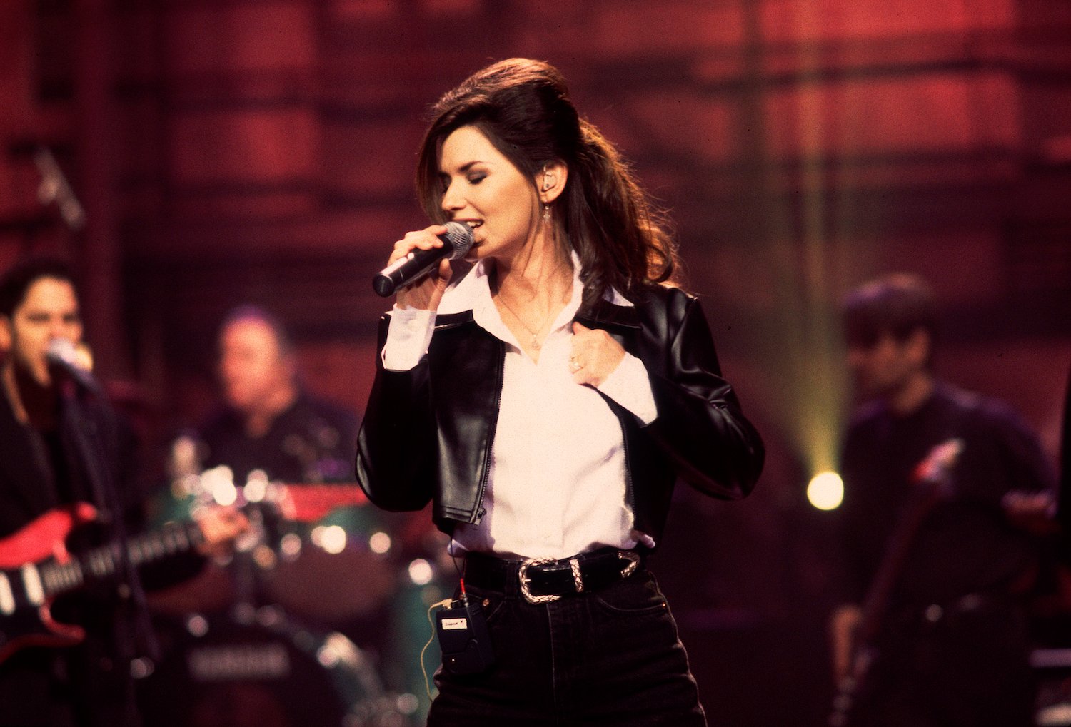 Shania Twain at soundcheck for the 'David Letterman Show'