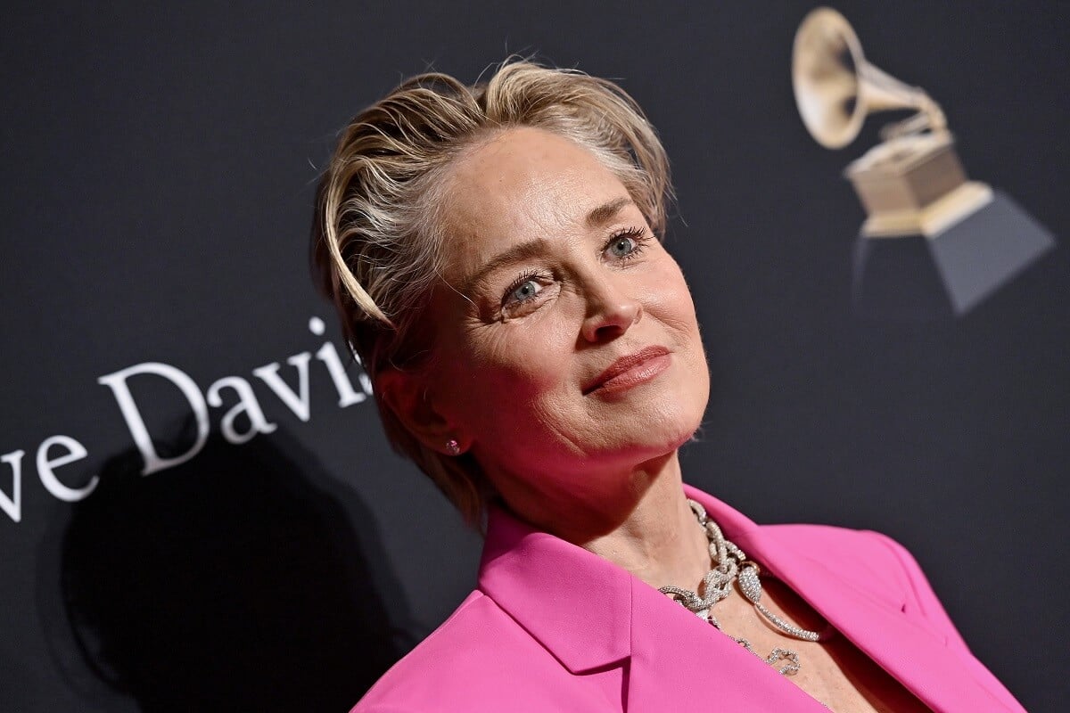Sharon Stone at the pre-Grammy gala.