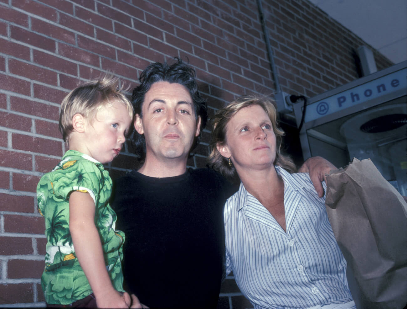 Paul McCartney and his wife Linda and their son James in 1981.