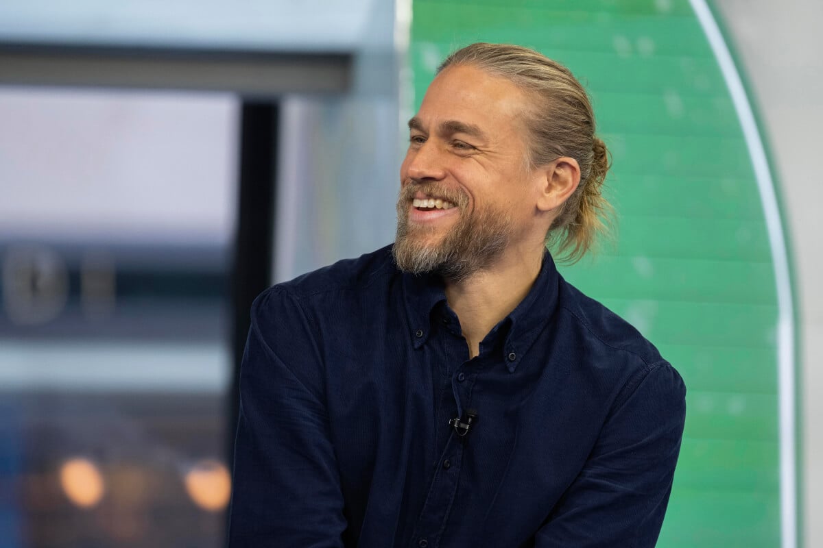 Sons of Anarchy star Charlie Hunnam smiles for the cameras during an appearance on the Today Show