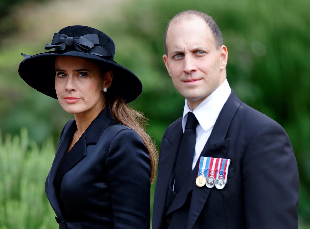 Sophie Winkleman, in black hat, with her husband, Lord Frederick WIndsor
