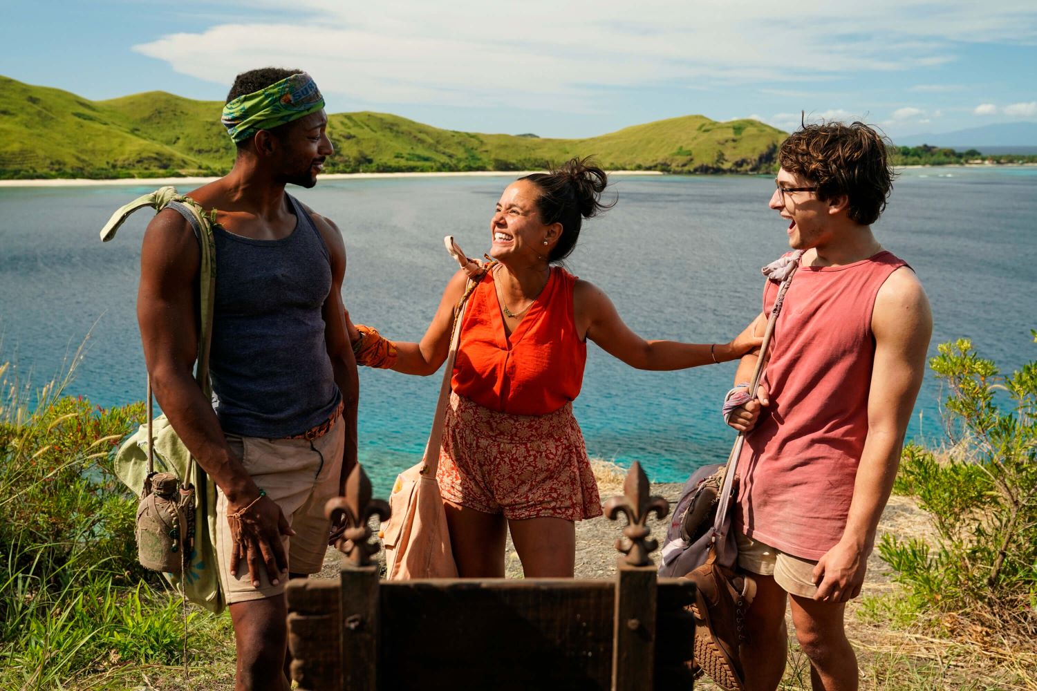 Josh Wilder, Jaime Lynn Ruiz, and Carson Garrett go on a summit in 'Survivor' Season 44 Episode 4 on CBS.