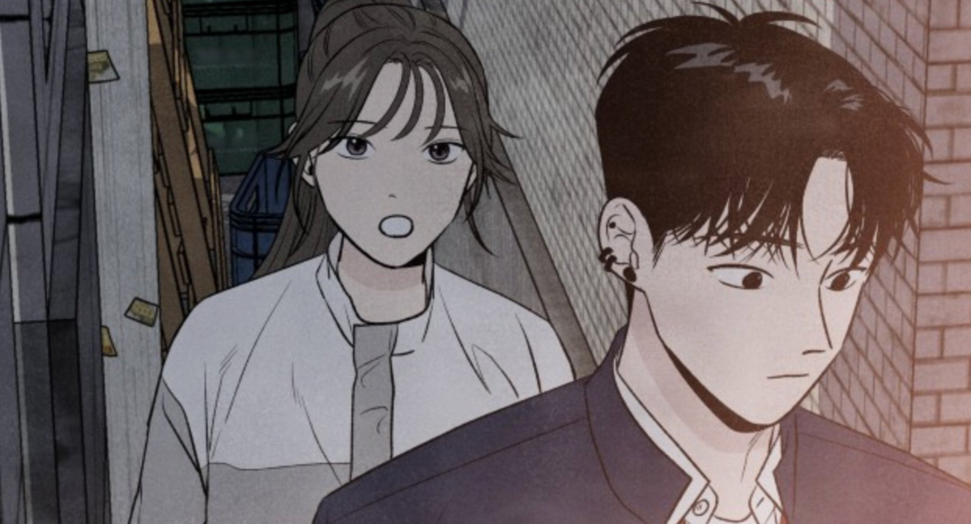 Teenage Gyeol and Ji-o in 'My Reason to Die' webtoon.