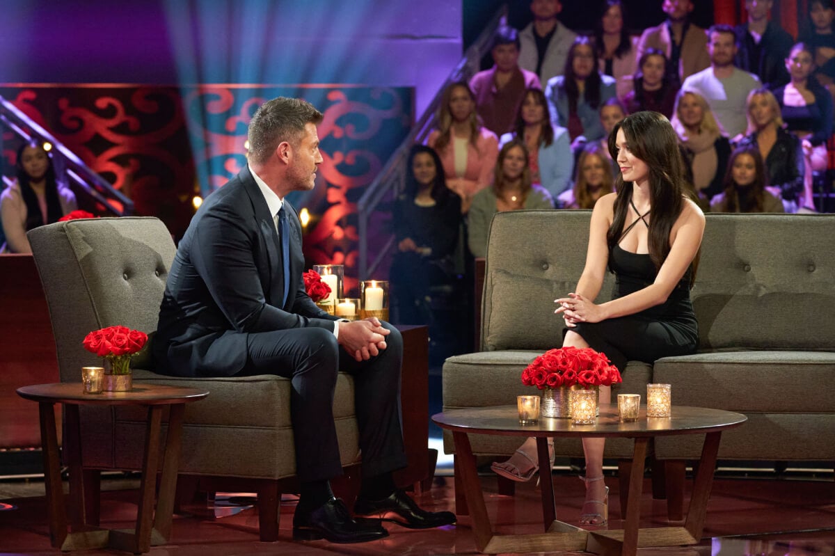 During The Bachelor Season 27 Women Tell All, Greer Blitzer addresses the blackface controversy surrounding her onstage while speaking to Jesse Palmer.